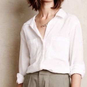 Anthropologie Cloth & Stone White Button Down